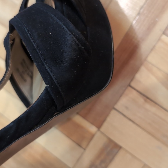 Zara suede platform 5" heel T strap sandals size 38 - Picture 9 of 13